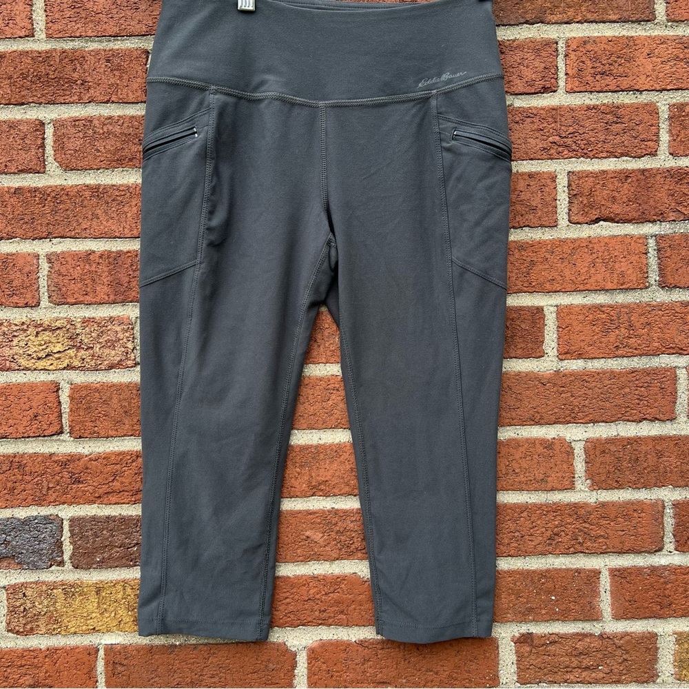 Eddie Bauer Womens Capri Compression Gray Leggings Petite Size Small PS